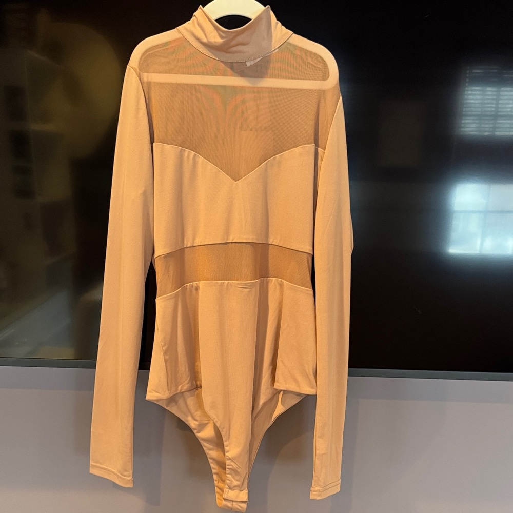 Chic Tan Long Sleeve Bodysuit